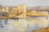 Frank Dean 1894 Watercolor - Philae Temple - Aswan Egypt 