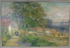 Early Pauline Palmer Original Oil on Canvas Painting - French Countryside