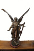 Raoul Charles Verlet Winged Victory 44" Bronze Figurine