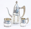 English Sterling Robert Edgar Stone Hand Wrought Tea Set 