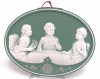 Mettlach Porcelain Phanolith Jasper & Pate sur Pate Plaque Children at Card Game