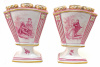 French Porcelain Bough Vases Watteau Scenes